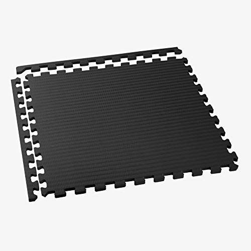 We Sell Mats 1 Inch Thick Martial Arts Eva Foam Exercise Mat, Tatami Pattern, Interlocking Floor Tiles For Home Gym, Mma, Anti-Fatigue Mats, 24 In X 24 In, Black (Tl-25M), 24 Square Feet (6 Tiles) #TOP3