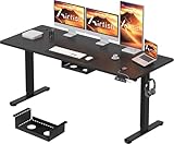 Airfish Escritorio Elevable 160×80cm de 18 mm de Grosor,Negro