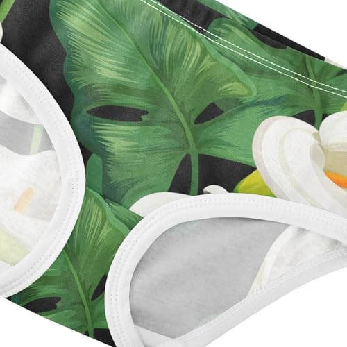 Girls Underwear Toddler 2t Cotton Girl Panties Cute Colorful Kids Briefs Undies White Calla Lilies Green Leaves4