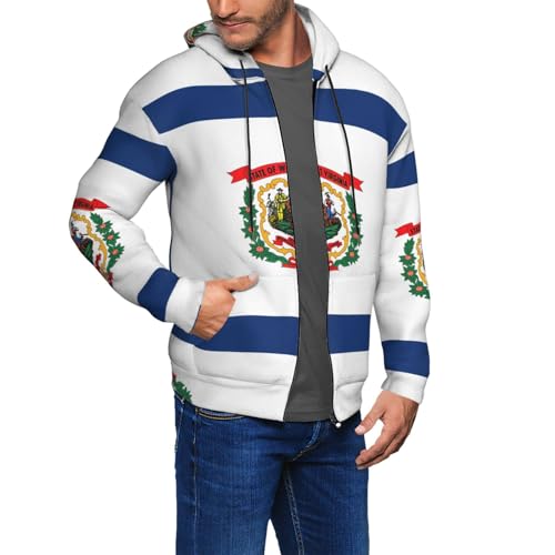 Sweat à capuche drapeau Virginie-Occidentale avec cordon de serrage ajustable