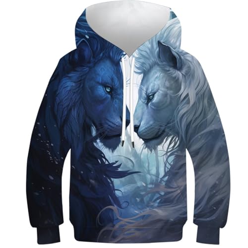 Sweat à capuche lion 3D pour ado de 10-12 ans vêtement d'hiver confortable