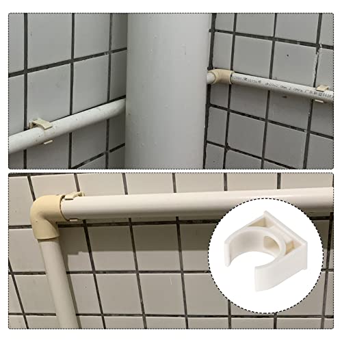 Metallixity Pvc Water Pipe Clips (20Mm/0.79") 30Pcs, Plastic U Shaped Pipe Fitting Clamps - For Tubing Hose Water Supply, White #TOP3