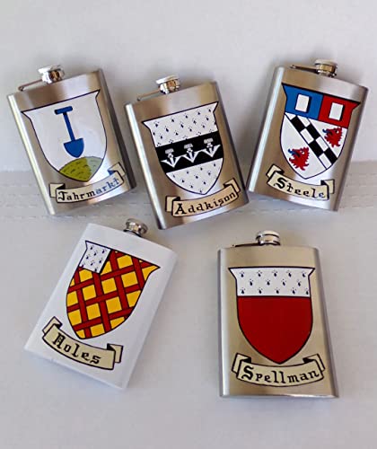Personalized Hand-Painted Family Crest Hip Flask – Perfect Custom Groomsman Gift - Image 5