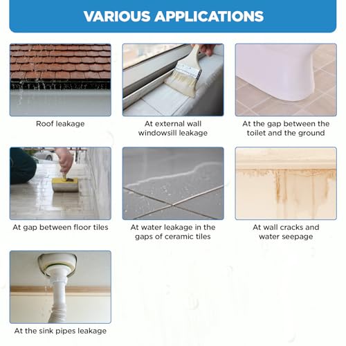 Image of Clear Waterproofing 4L Transparent Glue for Roof Leakage Crack Seal Agent Roof Water Leakage Solution Waterproof Glue Waterproofing for Wall, Tile and Pipes with brush