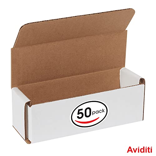 Aviditi White Corrugated Cardboard Mailing Boxes, 6" X 2" X 2", Pack Of 50, Crush-Proof, For Shipping, Mailing And Storing #TOP25