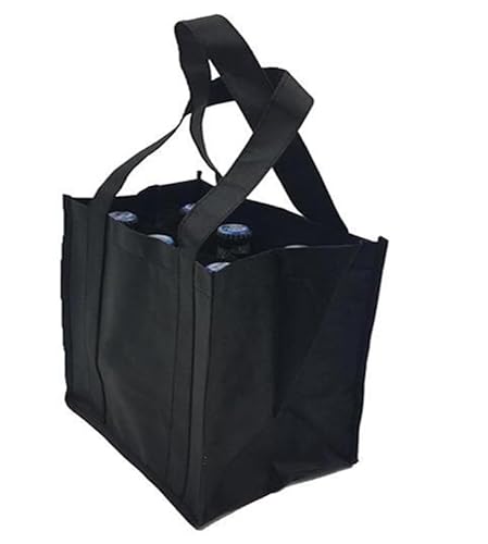 Nuqin Wine Bag Holder,Reusable Wine Bottle Holder Bag,Waterproof Wine Carrier Bag with 6 Compartments Prevent Wine Bottle from colliding for Travel Picnic for Wine Lovers Carry at Any Time