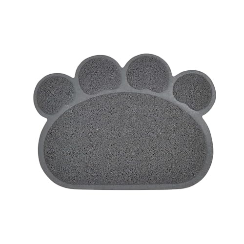 LIKENNY 猫 トイレマット ペットマット 砂飛び散り防止 滑り止め 肉球柄 猫砂マット 洗える 清潔 便利 玄関マット ペット用品 (グレー、40*30cm)