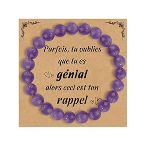 CheersLife Vrouwenarmband Gift Vrouwenarmband Natuursteen Cadeau Idee Verjaardag Kerst Armbanden Originele Parel Cadeau voor Mama Dochter Zus Vriendin Tiener Paar Vrouwen Sieraden – Amethist FR