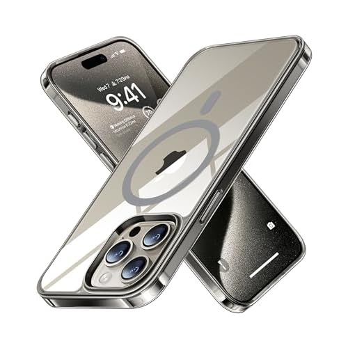 TORRAS Magnetic for iPhone 15 Pro Max Case, [Compatible with MagSafe] [Non-Yellowing] 12FT Military Grade Drop Tested Slim Protective Anti-Scratch Cover, Guardian Series, Crystal Clear 6.7"