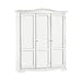 Armadio con 3 ante, stile classico, in legno massello e mdf con rifinitura in bianco opaco - Mis. 158 x 56 x 197