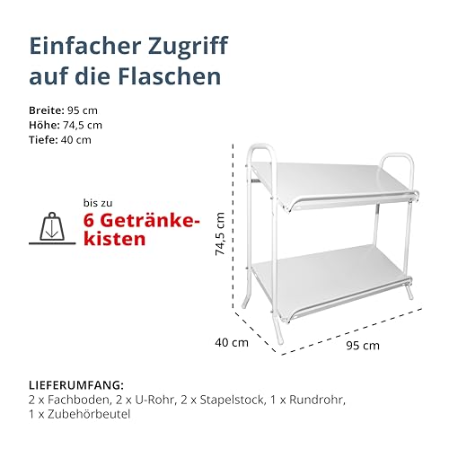 Getränkekistenregal für bis zu 6 Kisten, 74,5 x 95 x 40 cm