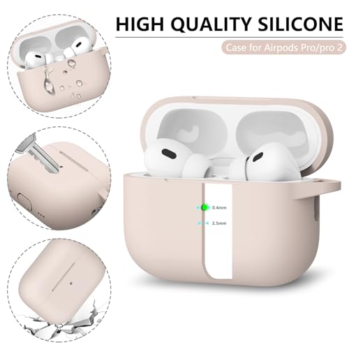 Image of Ljusmicker for AirPods Pro Case Cover with Cleaner Kit,Milk Tea | Silicone Protective Cover for Apple AirPods Pro 2nd /1st Generation Case with Keychain for Women Men,Shockproof