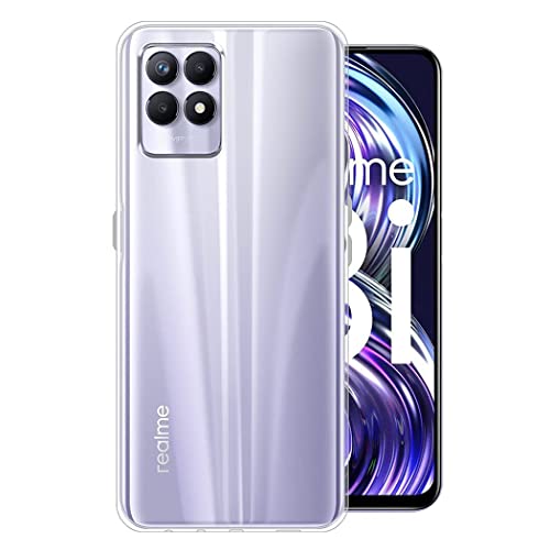 Image of COVERBLACK Rubber Silicone Back Cover for Realme 8i - Transparent
