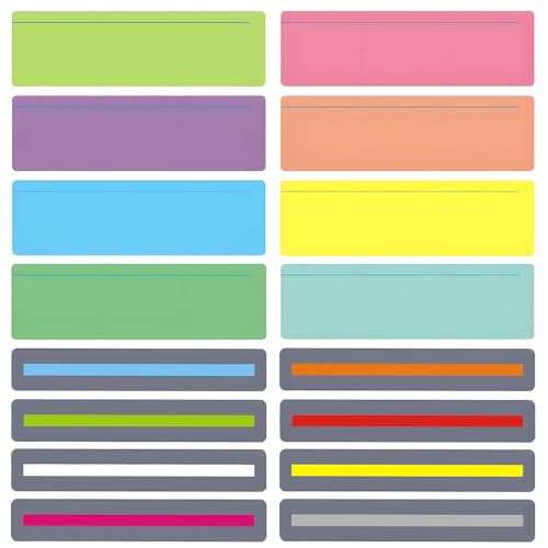 Image of 16PCS Dyslexia Overlays, Coloured Overlays for Reading Dyslexia, Reading Guided Highlight Strips, Window Reading Ruler Reduce Visual Stress for Student, Teacher, Reader, Mixed Colors