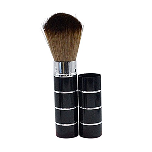 Ensemble de pinceaux de maquillage avec poignée rétractable et pinceau de maquillage professionnel pour poudre, blush (Noir)