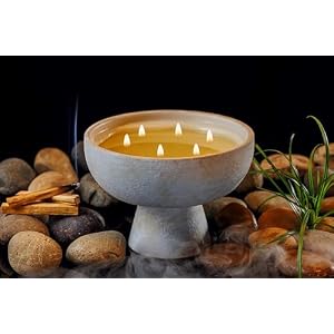 BLUEME Spiritual-Palo Santo & Vetiver, 6 Wick, Refillable Wellness Candle, Contains Essential Oil, Sustainable, Hand Finished, Hand Poured, Premium, Luxury Ceramic, Natural Cotton Wick, Soy-Wax Blend BLUEME Spiritual Palo Santo Vetiver 6 Wick Refillable Wellness Candle Contains Essential Oil Sustainable Hand Finished Hand Poured Premium Luxury Ceramic Natural Cotton Wick Soy Wax Blend