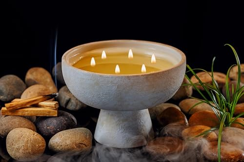 BLUEME-Spiritual-Palo-Santo-Vetiver-6-Wick-Refillable-Wellness-Candle-Contains-Essential-Oil-Sustainable-Hand-Finished-Hand-Poured-Premium-Luxury-Ceramic-Natural-Cotton-Wick-Soy-Wax-Blend BLUEME Spiritual Palo Santo Vetiver 6 Wick Refillable Wellness Candle Contains Essential Oil Sustainable Hand Finished Hand Poured Premium Luxury Ceramic Natural Cotton Wick Soy Wax Blend