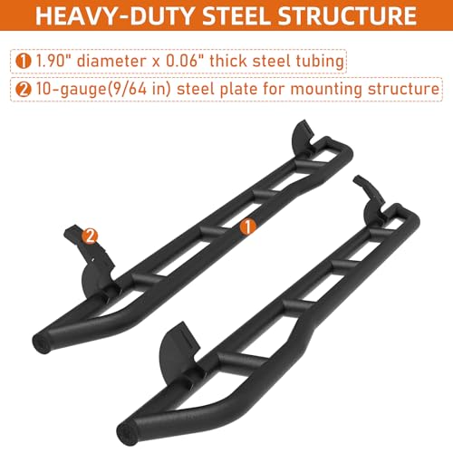 Estribos laterales para Toyota 4Runner 2010-2024 en acero negro miniatura 6