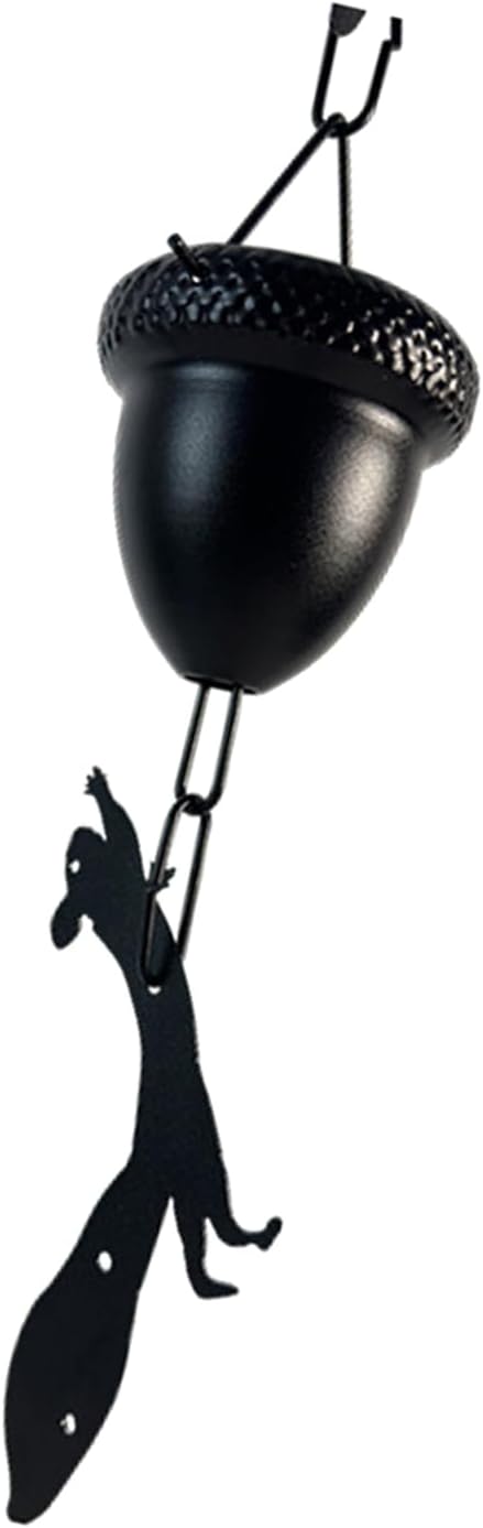 Squirrel Rain Chain Iron Squirrel Cups Rain Chain for Gutters Eaves Drainage Outdoor Decoration Adjustable Garden Hanging Ornaments