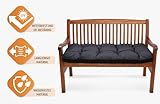 Amazinggirl Bankauflage Sitzkissen Outdoor Hollywoodschaukel Kissen 100x50 cm - Sitzpolster Bank Polster für Sitzbank Gartenbank und Paletten Bankkissen Indoor und Outdoorkissen Graphit