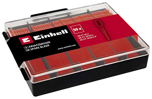 einhell boîte de lames de rechange pour coupe bordures power x change (compatibles avec les coupe bordures sans fil ge ct 18 li, gc ct 18/24 li et gc ct 18/24 li p, 50 unités)