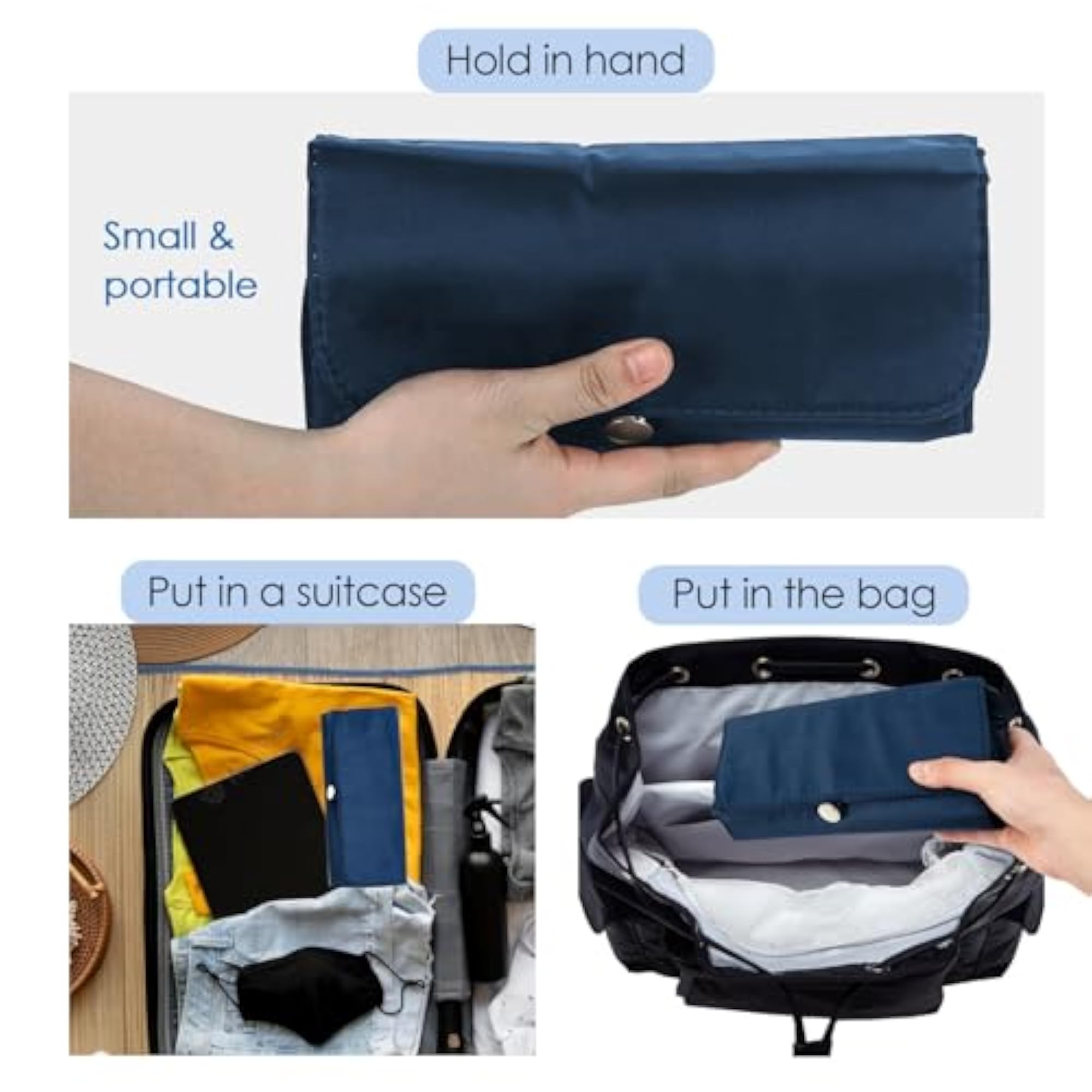 Portable Folding Makeup Brush Bag with Silicone Cleaning Bowl