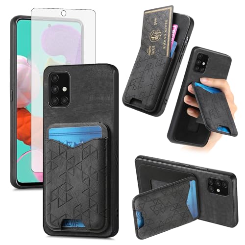 Coque portefeuille Samsung Galaxy A51 4G Asuwish antichoc avec verre