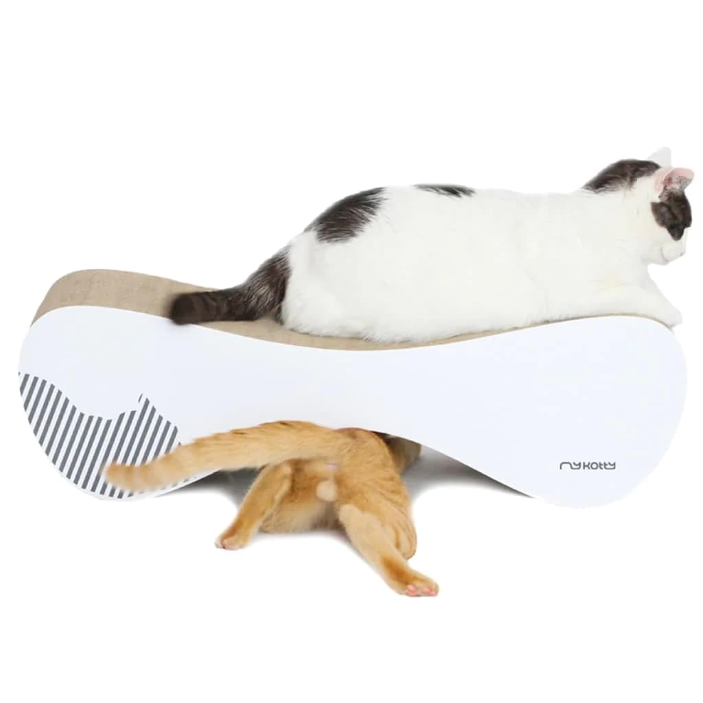 myKotty: Rascador Gato Carton Reversible para Dormir y divertirse - Tapete Corrugado portátil Hecho a Mano - Cama de cartón Horizontal de Doble Cara y no tóxica Muebles para Mascotas Vigo