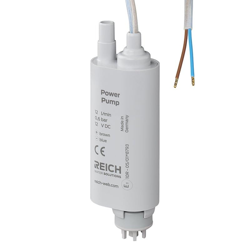 Kalt-Wasserhahn Keramik Style 12V Ø33 mm – Klappbar, Chrom, Kunststoff, für Wohnmobil & Boot inkl. Tauchpumpe 0,5 bar
