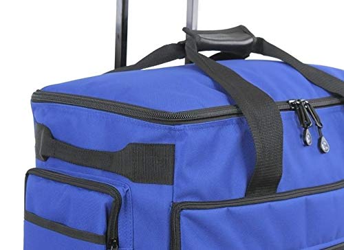 Bluefig TB19 Sewing Machine Rolling Carrying Case Trolley Bag with Wheels for Brother, Bernina, Singer Wheeled Tote Carrier (Cobalt)
