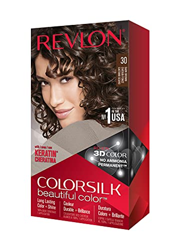 Revlon Colorsilk Beautiful Color Coloration Permanente Des Cheveux Avec Technologie Au Gel 3D Et Kératine, Teinture Avec Couvrance à 100% Des Cheveux Blancs,...
