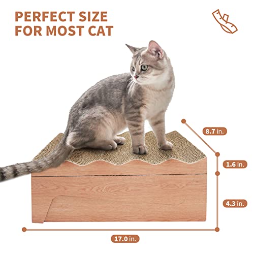 Rumuuke Cat Scratch Pad- 3 In 1 Corrugated Cardboard Cat Scratcher For Indoor Cats, Professional Cat Scratching Board For Adult Cats, Catify Cat Scratcher Pads With Catnip #TOP2