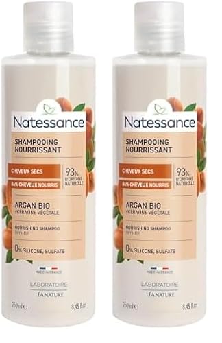 Natessance - Shampooing nutrition - Argan & Kératine végétale (Lot de 2)