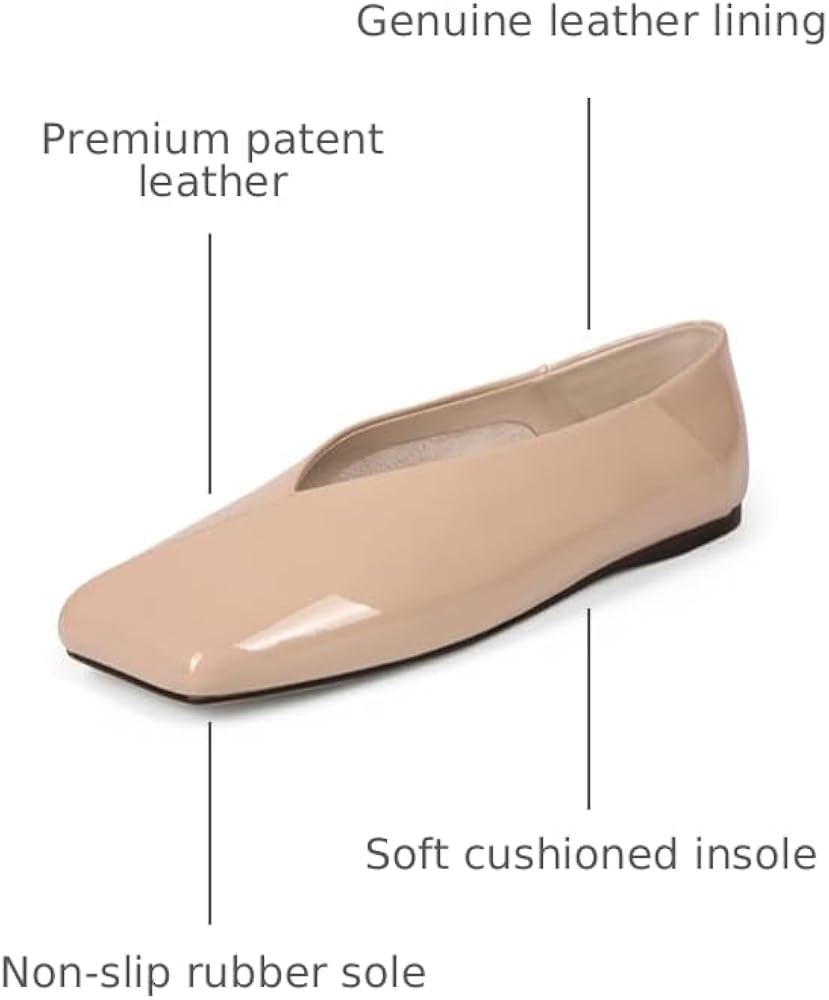 Amazon.com | Pomoxikn Womens Ballet Flats Square Toe Ballet Flats