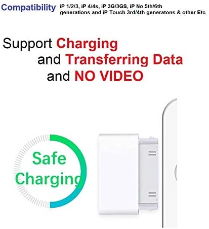 Click2u Converter Adapter 8 Female to 30 Pin Male Adapter Converter for cable charge, Data Sync and no audio -White