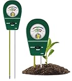 beseloa Bodentester, Boden PH-Messer, Bodenmessgerät Feuchtigkeit, Fruchtbarkei, 3 in 1 Boden-Feuchtigkeitsmessgerät für Pflanzenerde, Garten, Bauernhof, Rasen