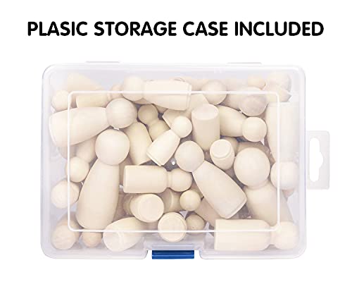 Kthzi Wooden Peg Dolls With A Storage Case, 50Pcs Unfinished Wooden People For Diy And Painting, Nature And Plain Wooden Figures For Craft Art Projects And Decoration, Graffiti Toy For Kids #TOP3