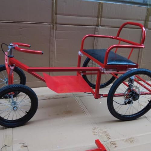 Dog Trolley for Large Dogs, 4-Wheel Dog Pull Cart with Steering Handlebar, Hand Brake Control, Padded Seat with Armrests, Exercise Training Cart for Pulling, Stable Ride Wagon