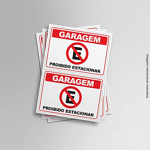 Kit 2 Adesivos Sinalização Proibido Estacionar 14cmx20cm