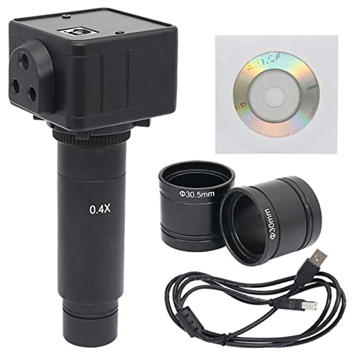 顕微鏡キット 5.0MP USB ビデオ CMOS デジタル カメラ 電子デジタル接眼レンズ 顕微鏡 産業用カメラ 0.5X/ 0.4XC マウント レンズ付き 顕微鏡レンズアダプター(0.4X C-mount Lens)