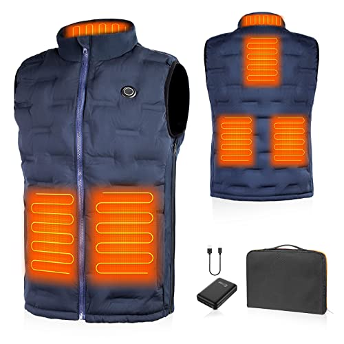 Ecifee Heated Down Vest For Men Women, Puffer Lightweight Golfing Walking Vest, Windproof Sleeveless Jacket With Battery Waistcoat For Outdoor #TOP2