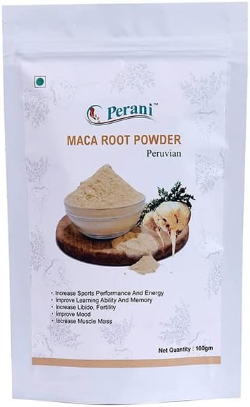 Perani Herbals Peruvian Maca Root Powder, Reduces Stress, Boost Energy & Immunity and Helps Increase Stamina & Muscle Mass (Pack of 1) 100gm