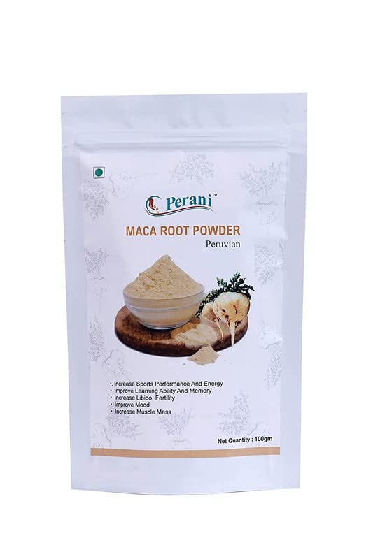 Perani Herbals Peruvian Maca Root Powder, Reduces Stress, Boost Energy & Immunity and Helps Increase Stamina & Muscle Mass (Pack of 1) 100gm