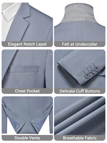 Image of MAGE MALE Men's One Button Suit Jacket Elegant Solid Color Blazers Slim Fit Lightweight Sport Coats Blazer