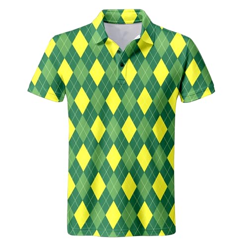 Polo para hombre con estampado divertido de los 80s y 90s de golf, manga corta, Dry Fit Performance miniatura 4