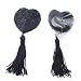 1pair Femmes Rose Mamelon Autocollant Pasties Pétale réutilisable adhésif Bra Couverture Pad Glands du Sein (Noir)