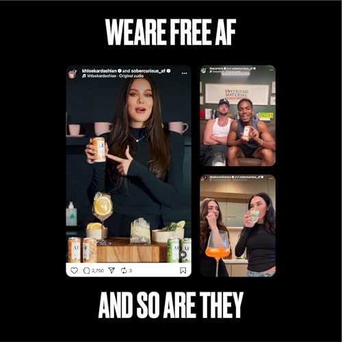FREE AF Non-Alcoholic Drinks Variety Pack | Alcohol Alternative Sparkling Cocktails with AFTERGLOW Botanical Warmth | Gluten-Free, Low-Calorie | 8.4 oz Cans (12-Pack)