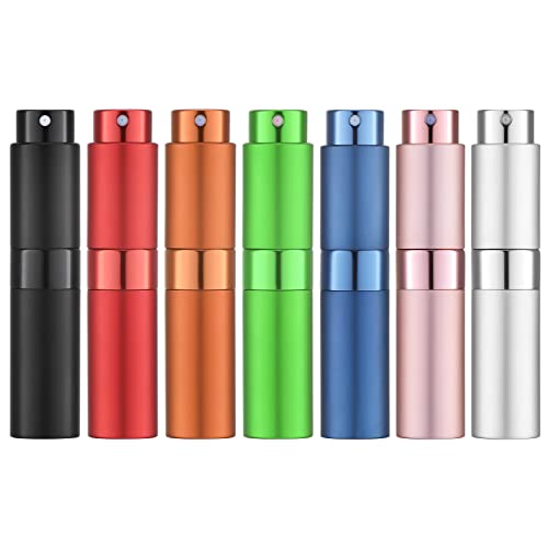 Lisapack Perfume Travel Spray Bottles - 8ml Mini Cologne Refillable Atomizer Decanter for Men - Small Size Travel Essential Perfume Refill Decant Dispenser for Women Purse Pocket 7PCS by LISAPACK - Used condition - CA$17.67