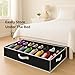 HOLDN' STORAGE Extra-Large Under Bed Shoe Storage Organizer - Underbed Storage Solution Fits Men's and Women's Shoes, High Heels, and Sneakers with Durable Vinyl Cover & Extra-Strong Zipper - Black