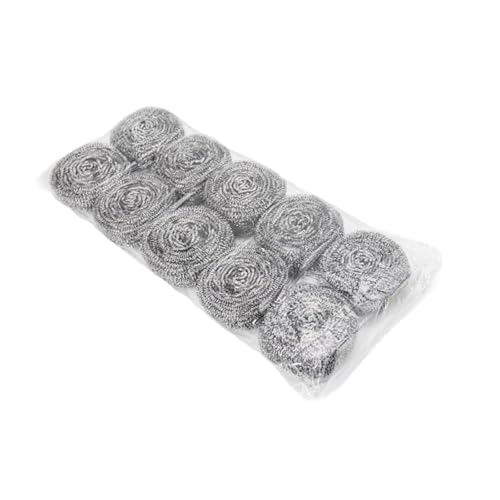 Steel Wool Scrubbers 10 Pack, Heavy Duty Wire Pot Pan Scouring Pads (7cm/2.8in) for Kitchen Dishes Cleaning